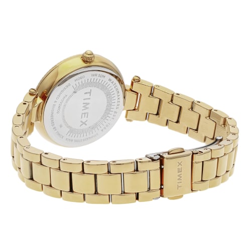 TIMEX Adoon 32mm America Watch (TW2V24100) Women's Gold with Black Dial, Brass, Mineral Glass, and Quartz Movement