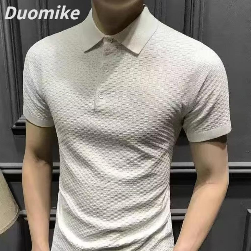 Pánská košile slim-fit - Krátký rukáv, Pletená rayonová tkanina, Jednobarevná, Ležérní styl pro všechna roční období, Ležérní košile | Moderní košile | Pletená