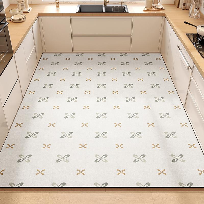 Kitchen Rug PVC Leather Waterproof Non-slip Floot Mat Large Size Oil-proof Stain-resistant Foot Mats Modern Home Decor Carpet