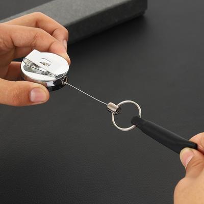 1/2 Pezzi Penna Retrattile Robusta Portachiavi a Bobina da Campeggio Matite da Falegname Cordino Anti-Perdita Portachiavi Catena Clip per Cintura