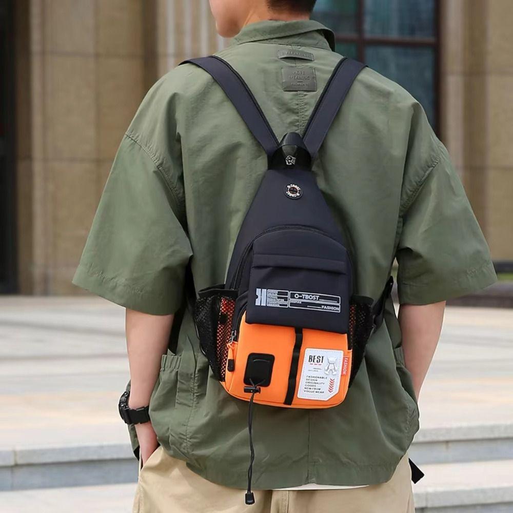 

Adjustable Strap Sling Backpack Oxford Men Crossbody Bag Fashion Men Chest Bag Hiking фиолетовый