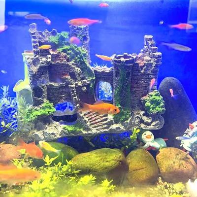 New Castle Shape Fish Tank Ornaments Resin Landscaping Rockery Aquarium Ornaments Rockery Home Craft Ornaments Item Decoration