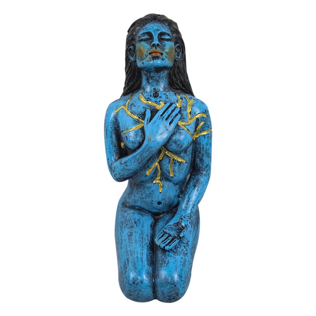 T02C!Goddess Of Healing Sculpture Healing Series Kneeling Self-Love Ghost Goddess Sculpture Decor Hand-Painted Resin Statue