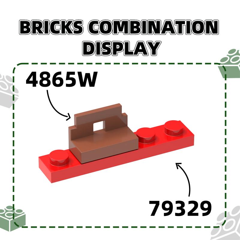 Non-Toxic 124Pcs/Lot Plate 1X5 Holes Block Moc Color Accessories Compatible With 78329 Brick Diy Children Toy Assembly Parts