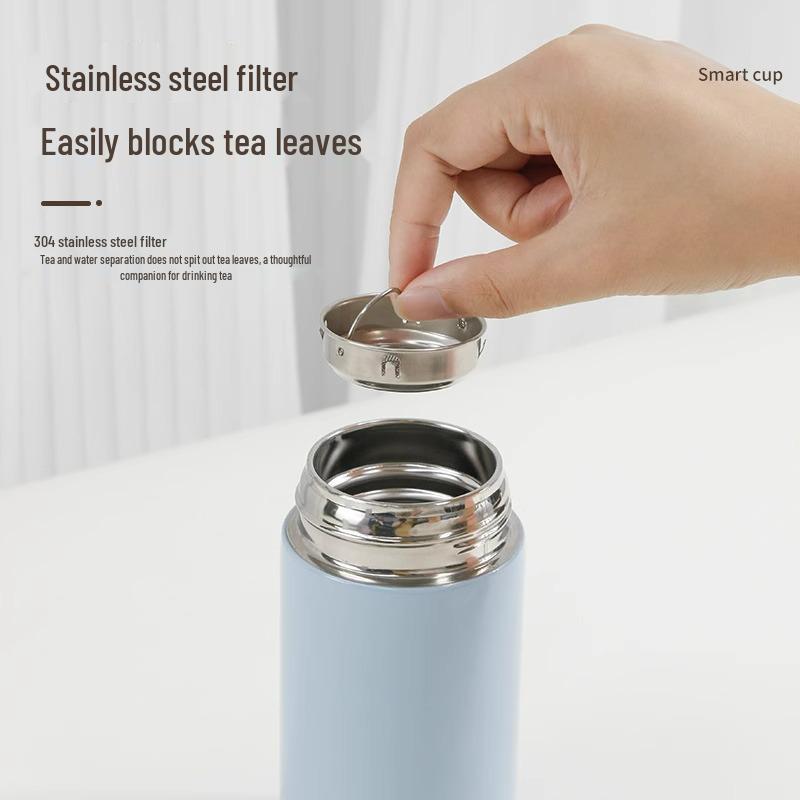 Stainless Steel Smart Temperature Display Insulated Cup for Men & Women - Portable, Pocket-Sized for Travel, Cold/Iced Water.