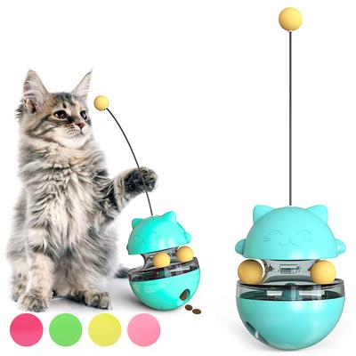 Neuer lustiger Katzenstab Katzenspielzeug Tumbler Futterleckball Katze Langeweile vertreiben Tumbler Haustierbedarf Allein spielen mit Futterspender