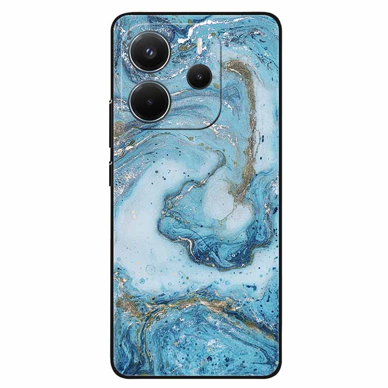 

For Redmi Note 14 4G Case Marble Soft TPU Black Phone Cases for Xiaomi Redmi Note 14 5G Global Silicon Cover On Note14 2025 Capa Note14 4G-Europe