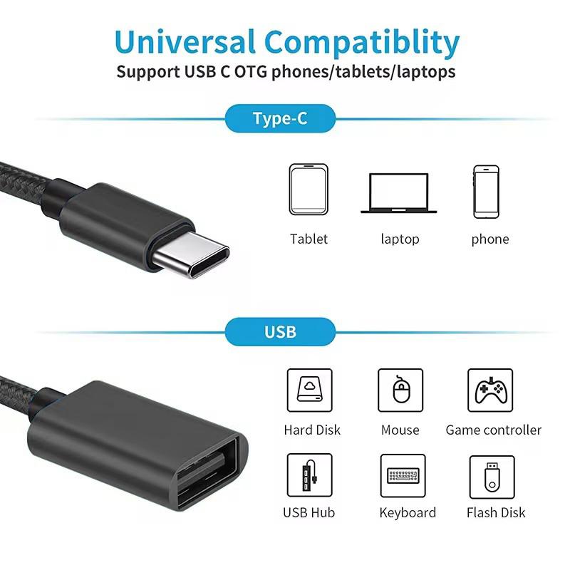 OTG Typ C Kabeladapter USB C Stecker auf USB Buchse Adapteranschluss für Xiaomi Huawei OTG Datenkonverterkabel für MacBook Air