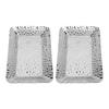 2PCS Stainless Steel Towel Tray Rectangular Serving Tray Decorative Vanity Platter Tray Kitchen Bath