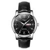 Swiss Men's Luminous Business Watch with Leather Strap and Calendar - Waterproof & Stylish Gift.