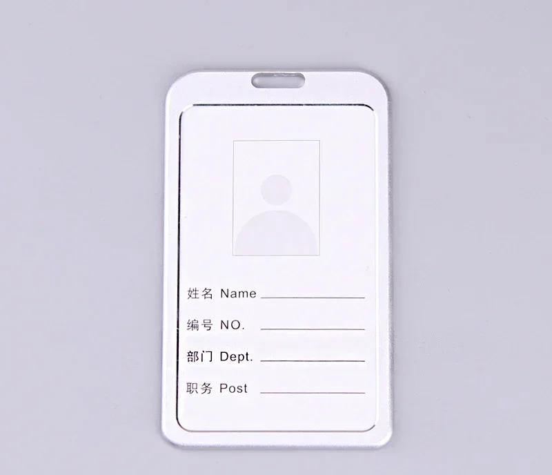 1PC Work Card Holders Men Women Business Bank Credit Card Holder Name ID Card Cover Fashion Metal Work Badge Case