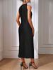 European & American Satin Sleeveless Silk-like Slit Dress for Women - Spring/Summer
