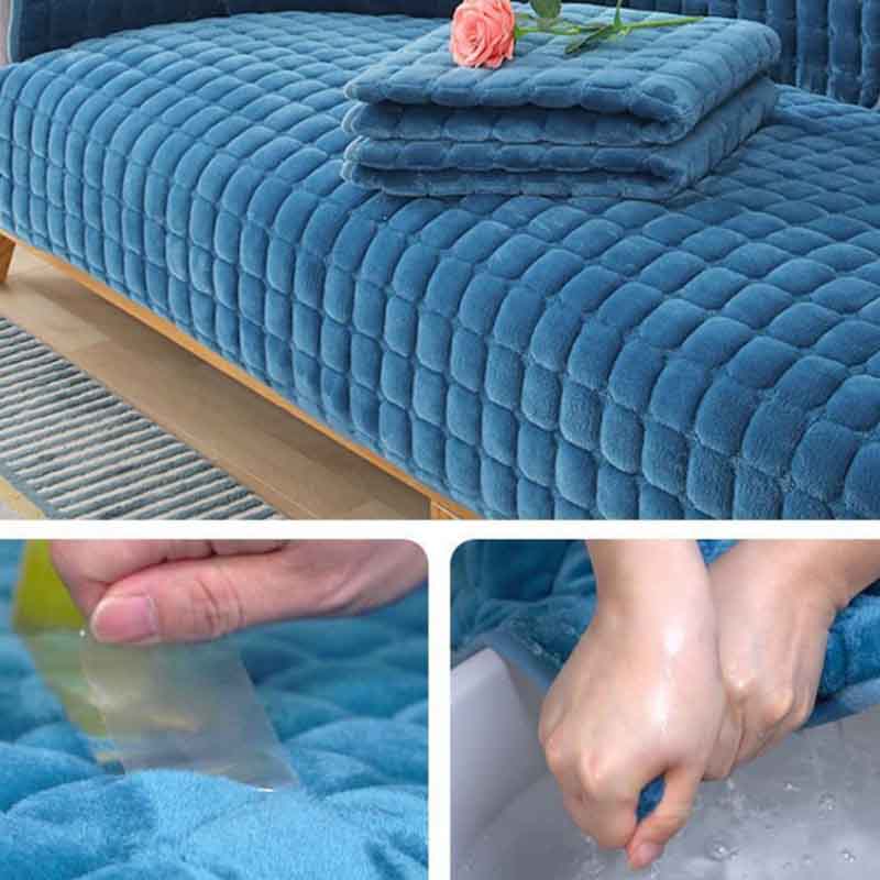 Solid Color Non-slip Sofa Cover Thicken Soft Plush Sofa Cushion Towel for Living Room Furniture Decor Slipcovers Couch Covers