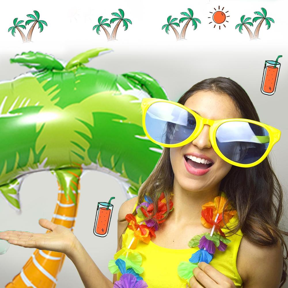 Large Palm Tree Aluminum Foil Balloons, Hawaiian Party, Seaside, Beach, Pool Party, Summer Seaside Beach Party Decoration Balloons