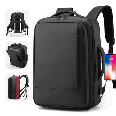 Business Men'S Backpack Double Back, Expandable Backpack Fashion Backpack Men'S Commuter Computer Bag