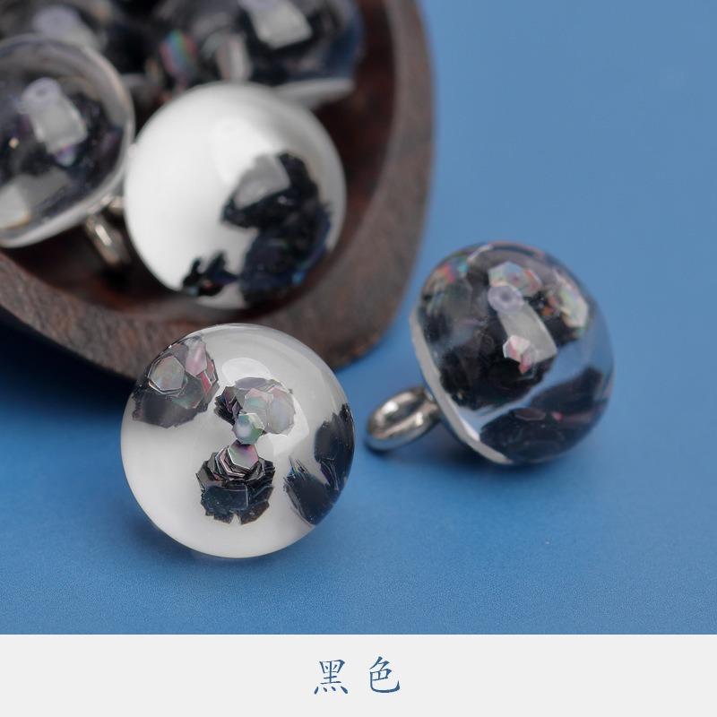 10pcs Transparent Frog Clasps with Jade Beads Handmade Chinese Knot Buttons for Cheongsam, Hanfu Costume