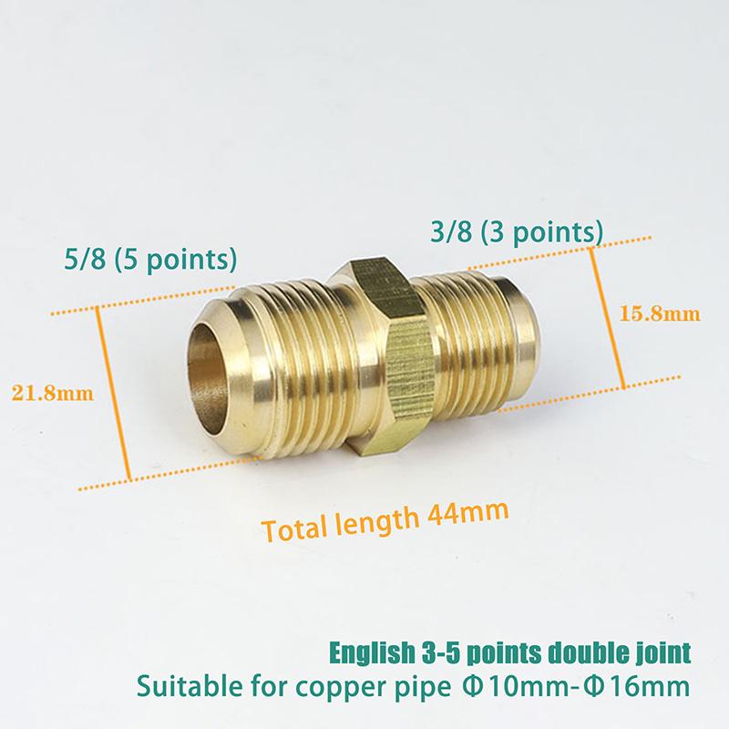 Equal Reducer Nipple Flare Tube OD 1/4" 5/16" 3/8" 1/2" 5/8" 3/4" 7/8" SAE-Standard Brass Pipe Fitting Connector Air Coniditoner