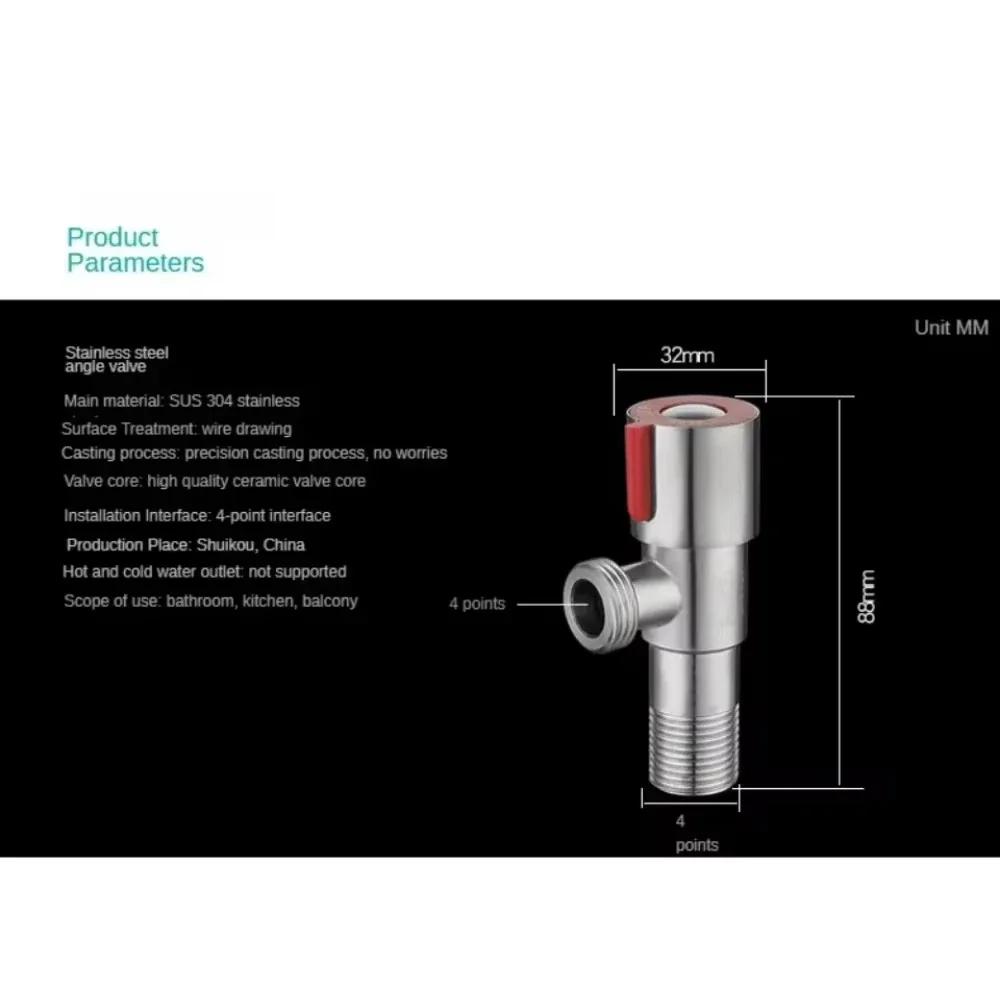 Válvula de Entrada Caliente Fría de Acero Inoxidable Válvulas de Ángulo de Llenado de Inodoro Grifo Calentador de Agua para Lavabo Fregadero Accesorios de Cocina Baño