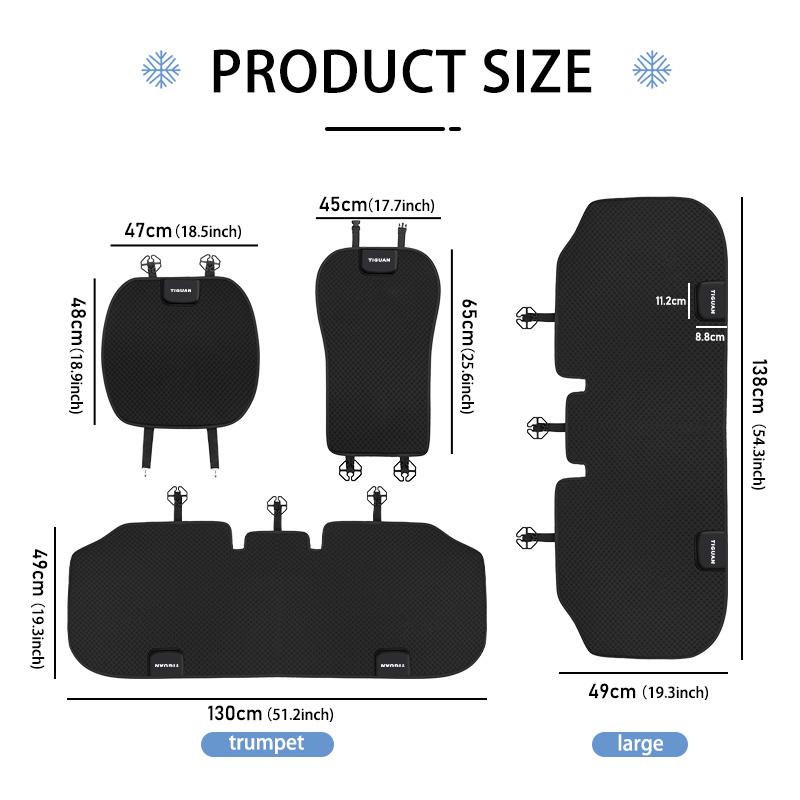 TMBCU1 For Volkswagen VW Ice Silk Car Seat Cushion Back Rear Front Non-Slip Cool Pad Golf Jetta Passat mk4 mk5 mk6 CC B5 B6 B7 Golf