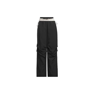 Originals Retro Sport Three Stripe Color Block Loose Woven Pants Women Pants Black IZ1528