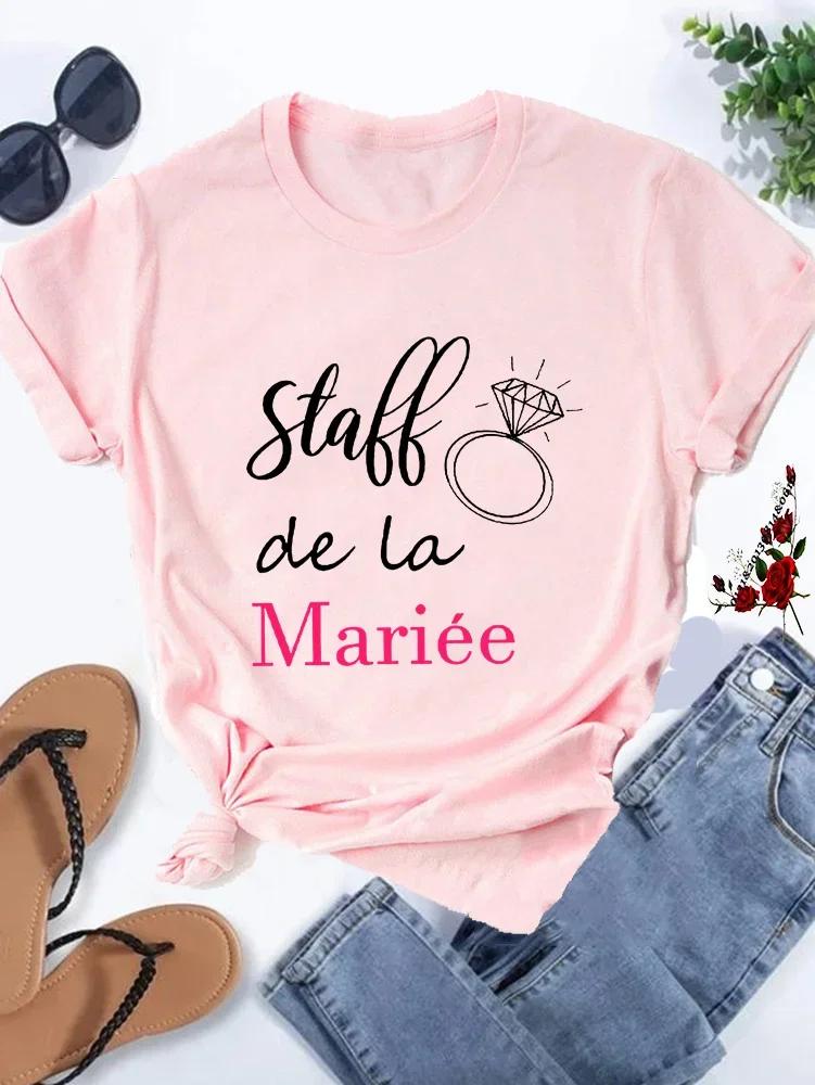 Team Bride T-shirt Bachelorette Party Tees Bride Team Tshirt Black White Pink T-shirts Wedding Team Tops Engagement Tees