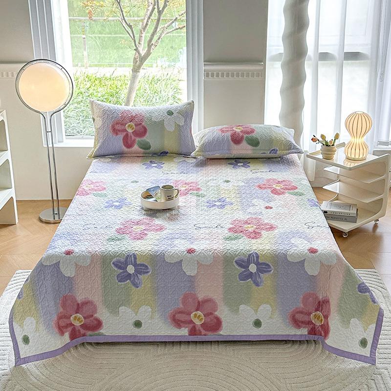Trzyczęściowy zestaw drukowanej narzuty na łóżko z czystej bawełny, uniwersalna antypoślizgowa bawełniana pikowana narzuta, prześcieradło tatami hurtowo transgraniczne