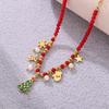 Ferris Wheel Enamel Christmas Zircon Tree Pendant Necklace - European & American Light Luxury Stainless Steel Jewelry