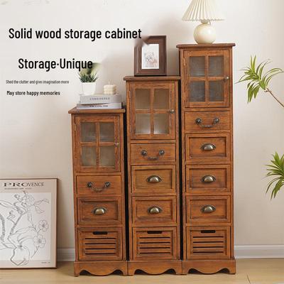 Amerikanisches Massivholz Schmaler Fünfschubladen Sideboard und Nachttischschrank