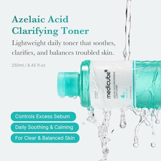 Medikube Azelaic Acid Niacinamide Clear Toner Lotion Oil-Water Balance Sebum Pore Care High Density Oily Skin Skincare Korean Serum Cosmetics