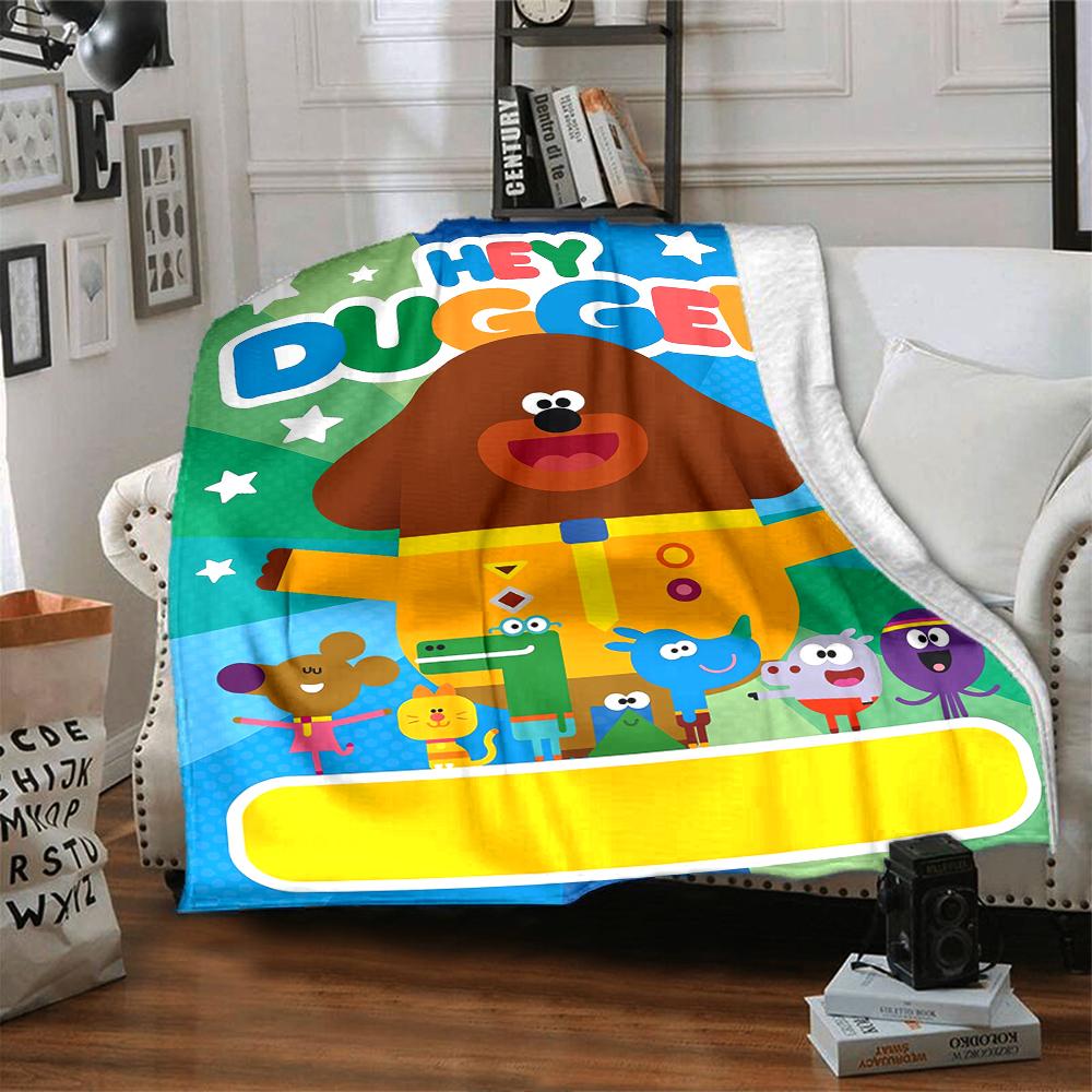 Hey Duggee Theme Printed Blanket - Perfect for Couch, Bed, Travel & Outdoor Use | Machine Washable, Cozy & Durable.