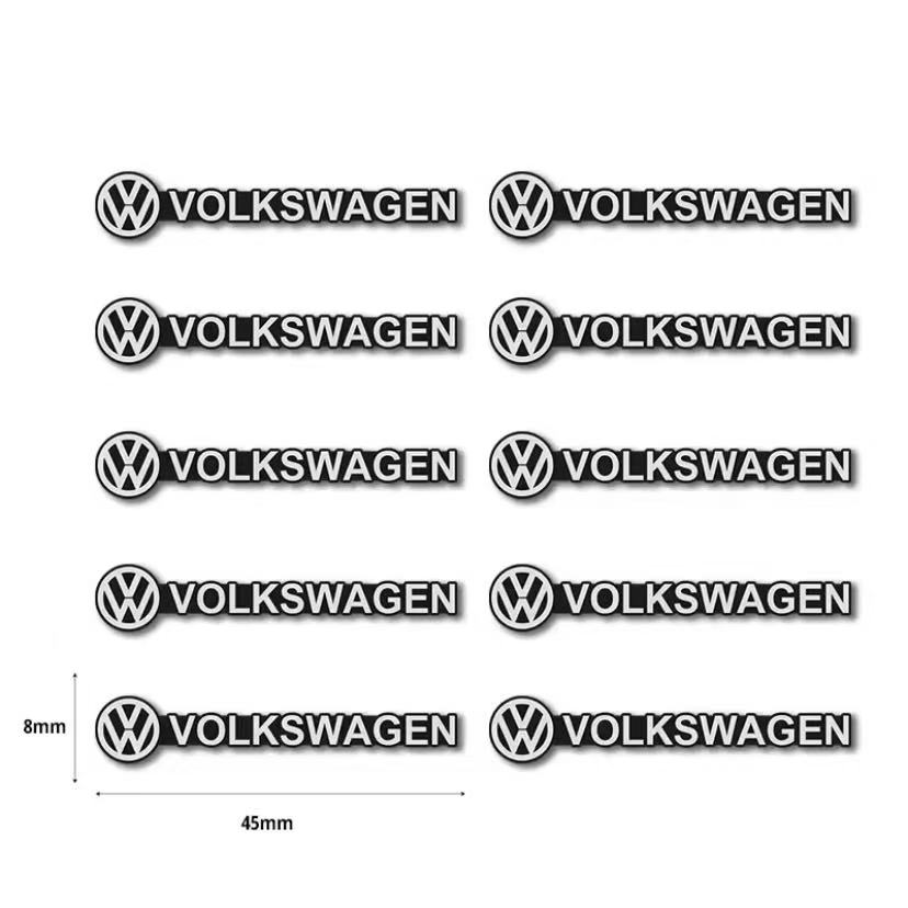 5/10Pcs Car Audio Speaker 3D Aluminum Badge Logo Stickers For VW GTI Polo Golf Passat Tiguan Arteon CC Taigo Caddy Jetta Hub Cap QK7