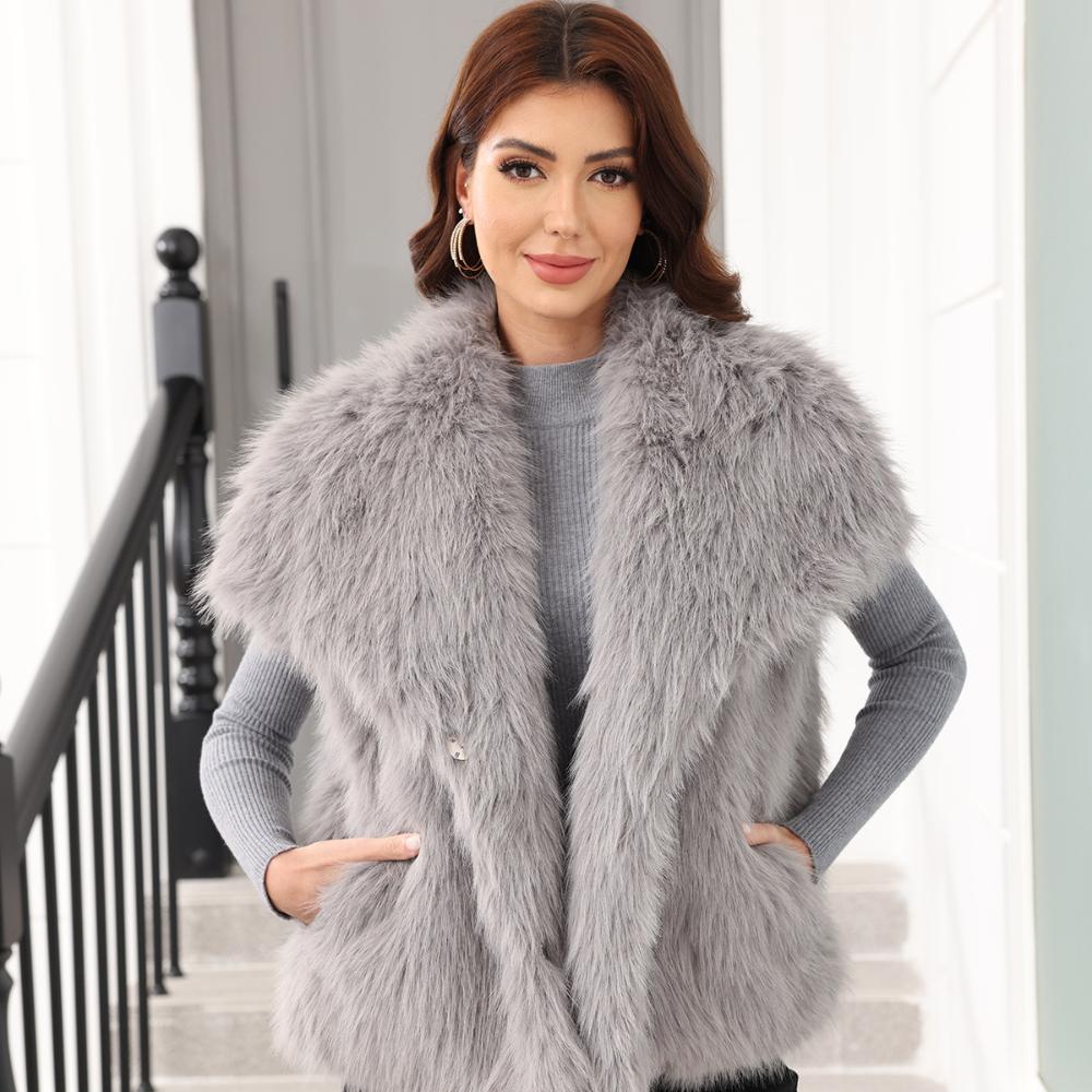 

2025 Новая осенне-зимняя женская одежда Жилет Куртка из искусственного меха S