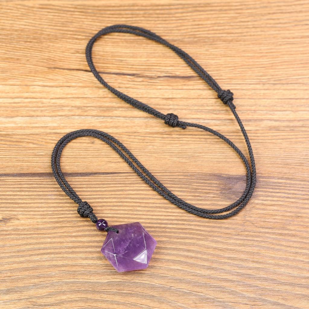 [COAI] Amethyst Hexagram Necklace (February Birthstone) - Unisex