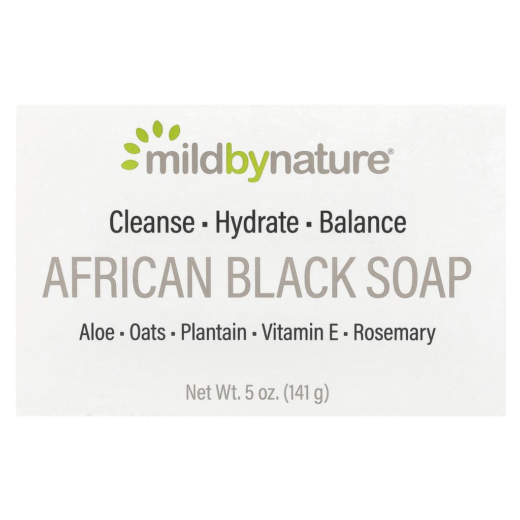 Mild By Nature, African Black Soap, Bar Soap with Oats and Plantains, 5 oz (141 g)