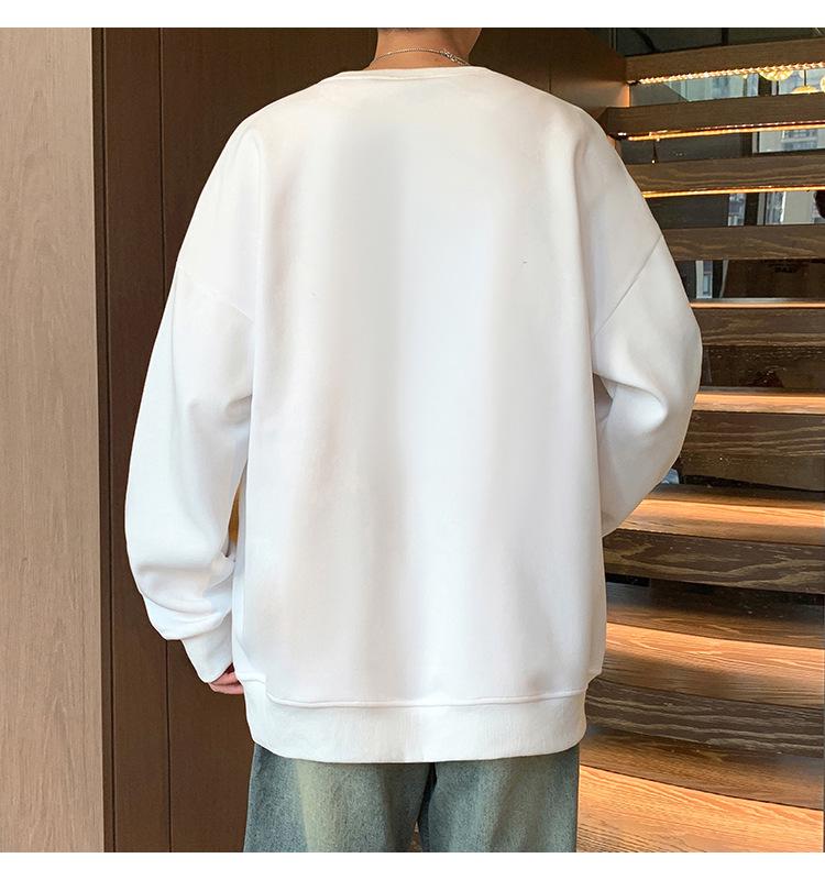 Men's Loose Fit Round Neck Sweatshirt - Autumn/Winter 2025, Plus Size, Trendy American Letter Casual Pullover