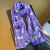 Lovely Animal Cartoon Cute Cat Pattern Fringe Viscose Scarf Lady Girls Print Soft Shawls and Wraps Pashmina Muslim Hijab Sjaal