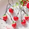 Acrylic Tomato Strawberry Shape Keychain Adorable Strawberry Bag Keyring Fruit Pendant
