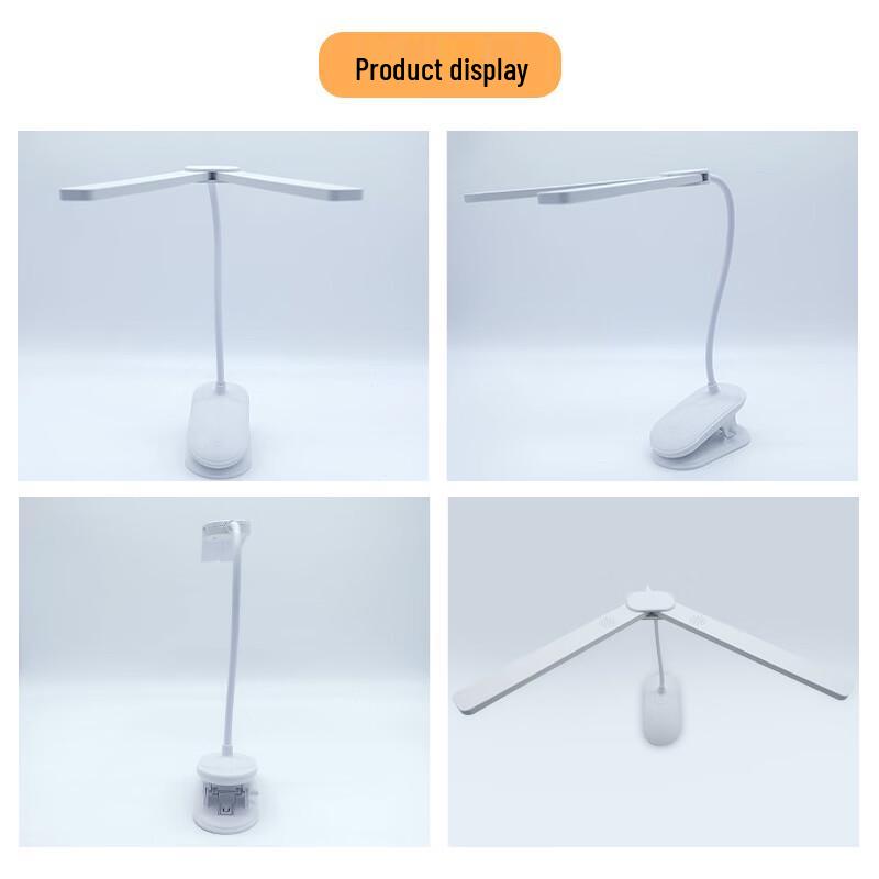 Rechargeable Dual-Head Clip-On LED Desk Lamp