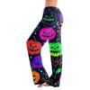 Women's Halloween Printed Drawstring Pajama Pants - Soft Casual Sleep Pants with Spooky Print - Comfortable Wear for Women