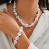 Women's Necklace Irregular Pearl Necklace Luxurious Metallic Clavicle Chain Set