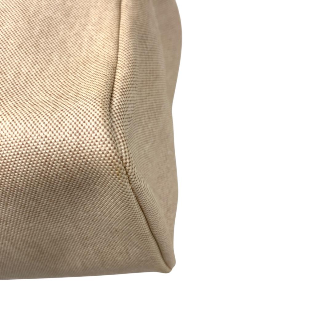 Used Hermes Herbag MM Tote Bag Canvas Beige Authentic 1186