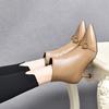 Fashion pointed small bare boots autumn and winter new stiletto fashion boots first layer cowhide side zipper short boots