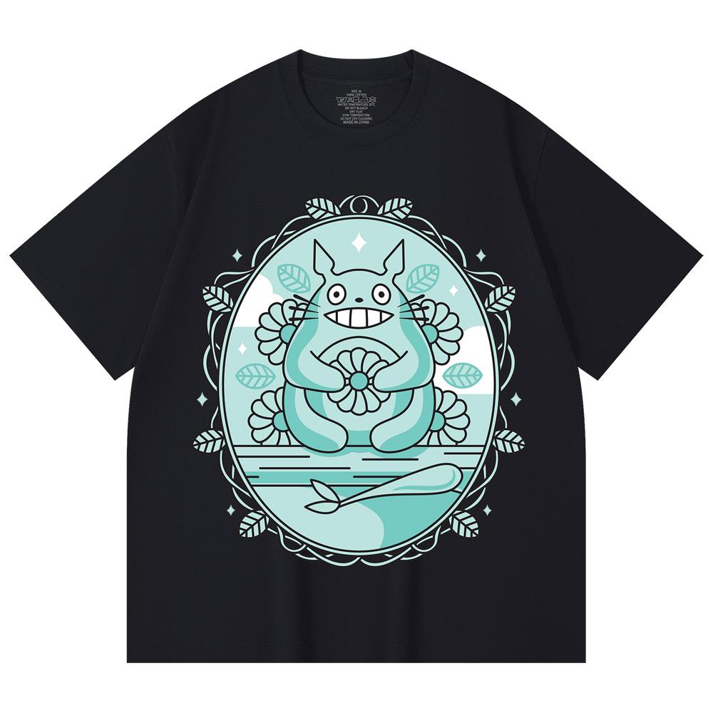 230 Gsm 100% Cotton Ghibli V6 Totoro Print Unisex Heavy Cotton T Shirt
