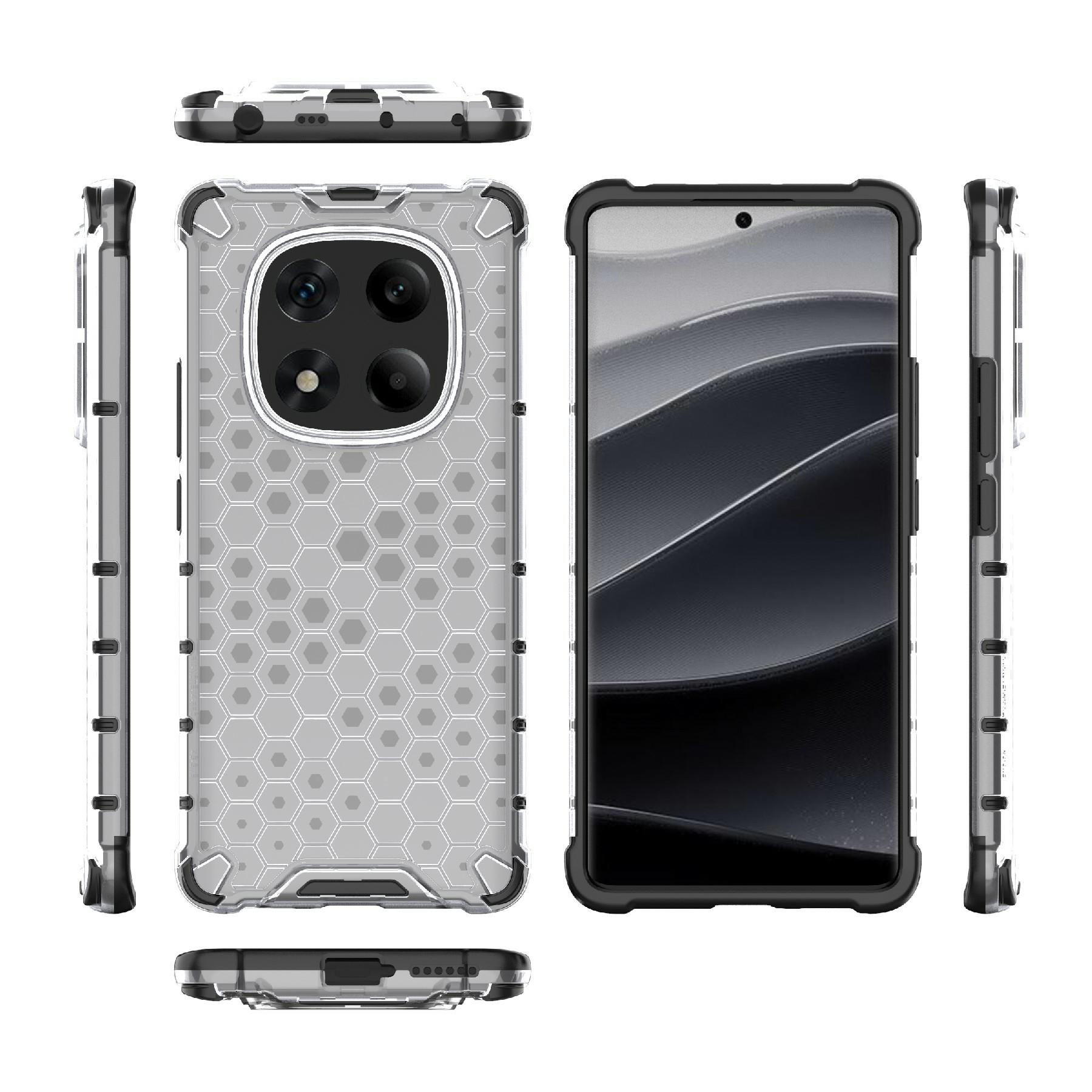 

For Xiaomi Redmi Note 14 Pro 4G Case PC+TPU Phone Cover Honeycomb Shape Red