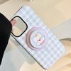 Magnetic Plaid Stand Case for iPhone 16/17, Compatible with 11 Film and 15 Pro Max, featuring Cute Small Animals