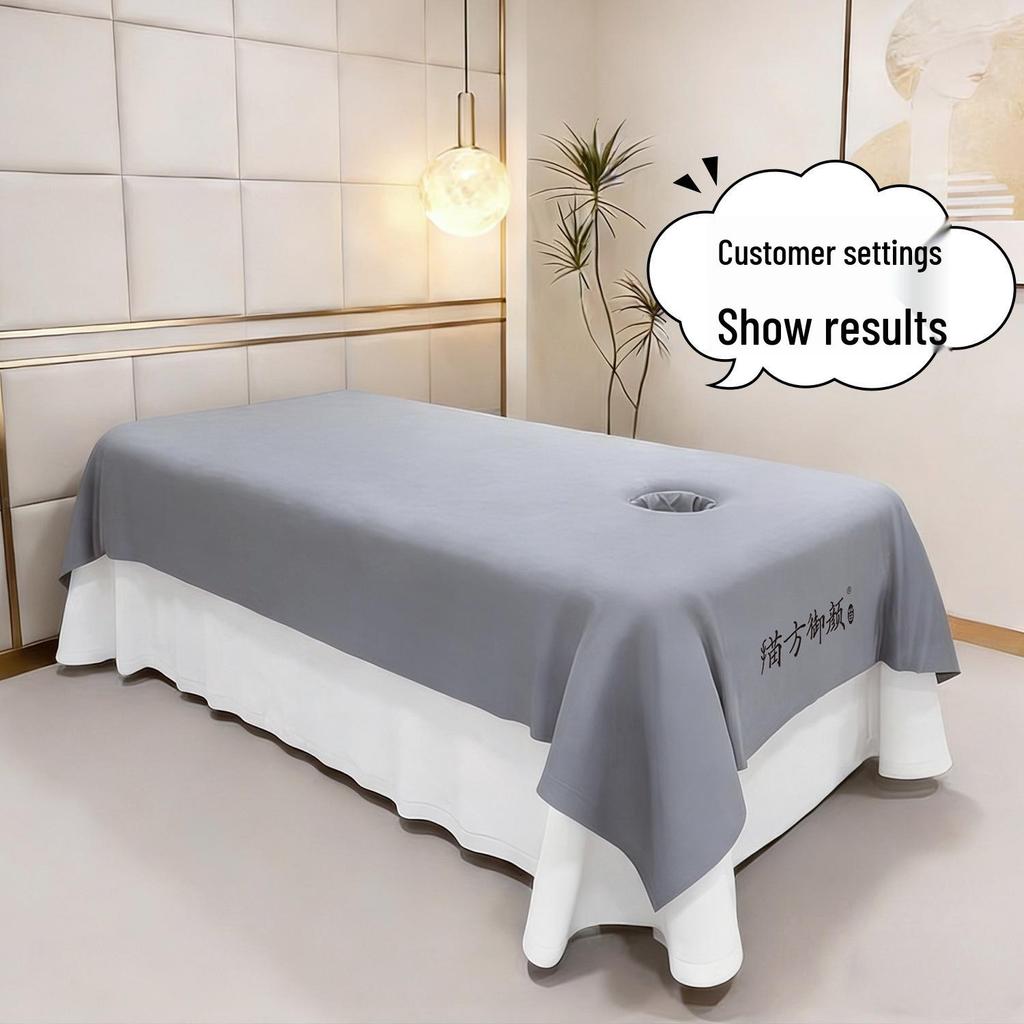 Luxury Stain-Resistant Cotton Salon Bed Sheets - All-Season Universal Bedding Towel for Shampoo Therapy