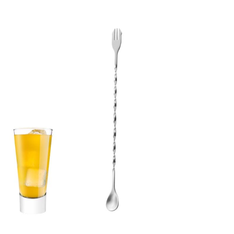 304 Stainless Steel Bar Spoon Cocktail Mixing Spoon Bar Long Handle Bartending Spoon Milk Tea Household Daily Use