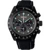 Seiko Prospex SBDL105 Men's Solar Watch Chronograph Tachymeter Date Nylon Strap All Black Stainless Steel