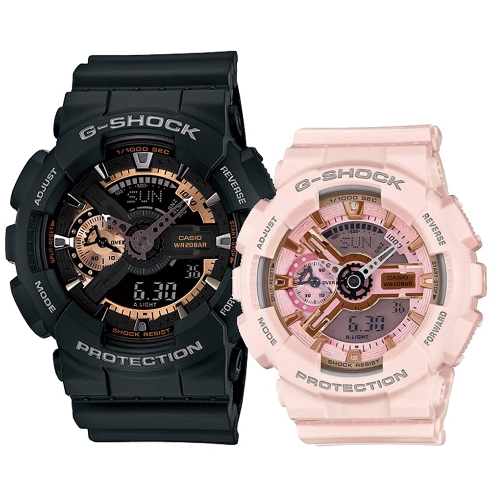 

Casio Waterproof Pair Watches for Men and G-SHOCK Women, Unisex, GA-110RG-1AGMA-S110MP-4A1