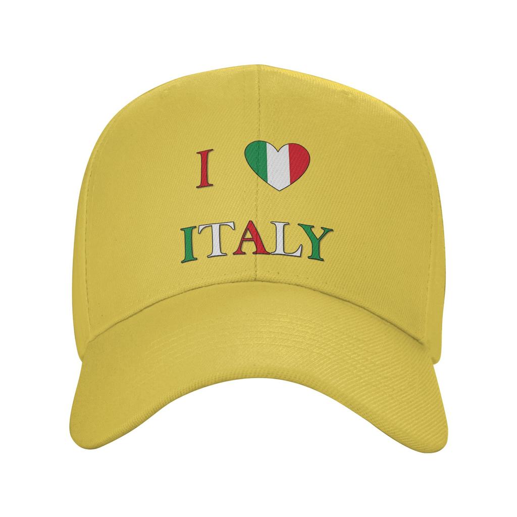 I Love Italy Casual Baseball Cap Outdoor Sports Trucker Hat Summer Sunscreen Women Unisex Streetwear Snapback Cap